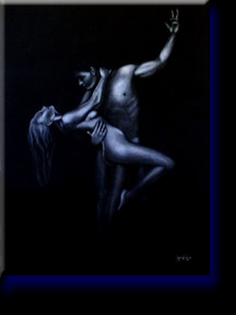 "The Dance", pastel on black paper. Special series.