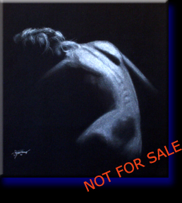 "Grace", pastel on black paper. Private collection of Erlinda G. Special series.