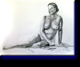 "Martha Nude", pencil on paper.