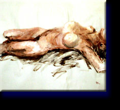 "Hanna Arched", oil on paper.